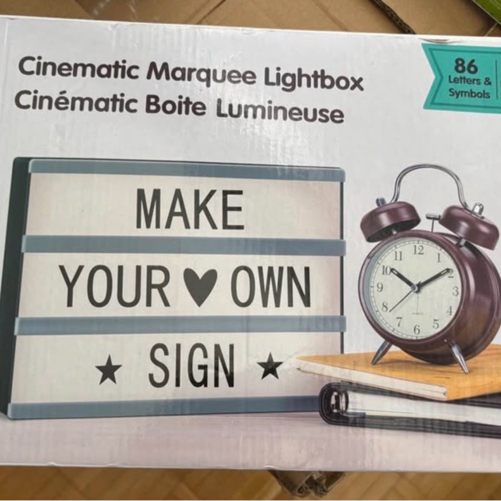 Cinematic Marquee Lightbox with Black Letters